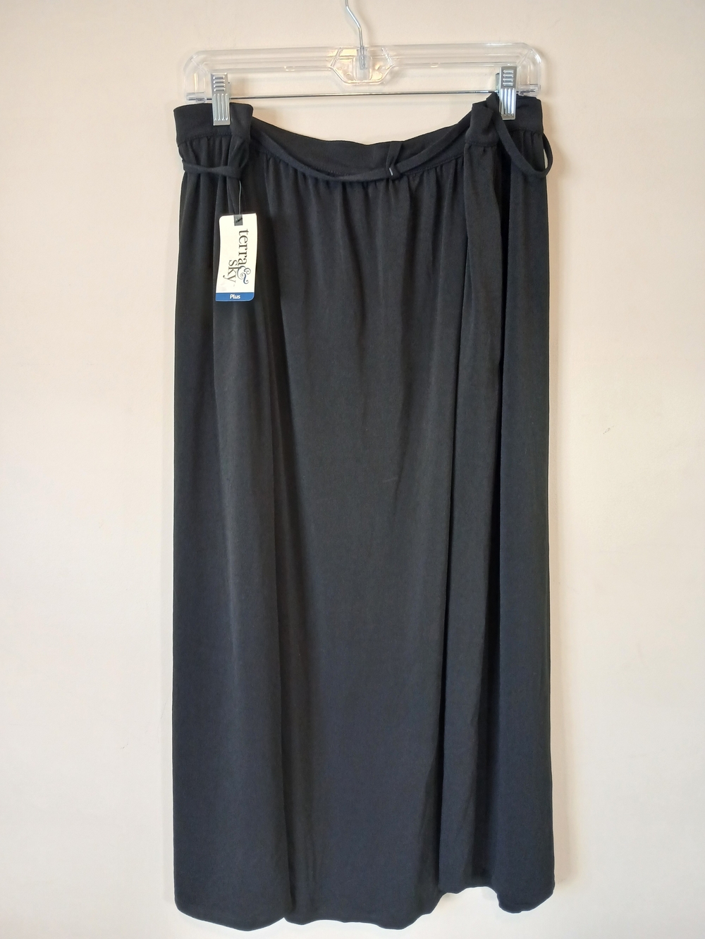 A198. Terra & Sky Button Front Midi Skirt Black 2X NWT - Picture 4 of 7